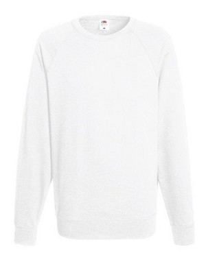 Fruit of the Loom, Lightweight Raglan Sweat, muški klasični duks, bela, S
