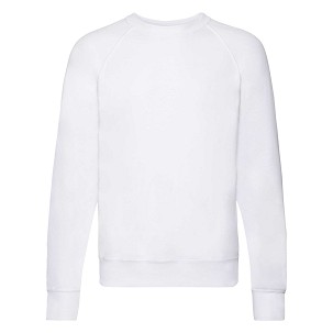 Fruit of the Loom, Lightweight Raglan Sweat, Men's Classic Hoodie, White, XL