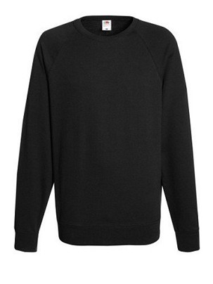 Fruit of the Loom, Lightweight Raglan Sweat, Men's Classic Hoodie, Black, XL