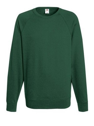 Fruit of the Loom, Lightweight Raglan Sweat, muški klasični duks, šumsko zelena, L