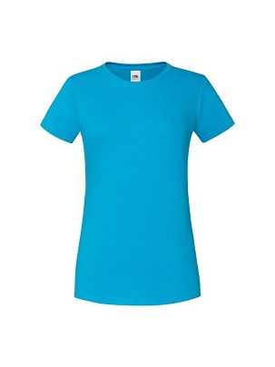 Fruit of the Loom, LADIES ICONIC 150T, ženska pamučna majica, azurno plavo, XL