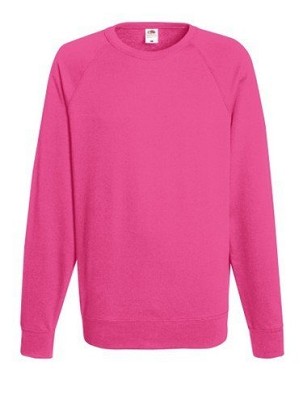 Fruit of the Loom, Lightweight Raglan Sweat, Men's Classic Hoodie, Fuchsia, L