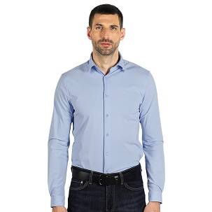 COLLINS LSL MEN, men's long sleeve shirt, sky blue