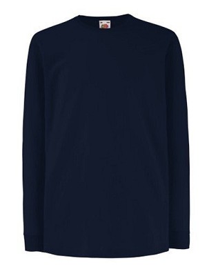 Fruit of the Loom, Valueweigtht, Men's Long Sleeve T-Shirt, Dark Dark, 12-13