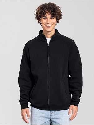 Fruit of the Loom, Iconic Premium Sweat Jacket, crna ,XL