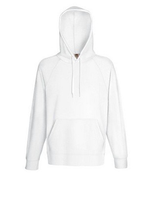 Fruit of the Loom, Lightweight Hooded Sweat, hooded sweatshirt, white, L