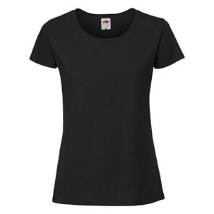 Fruit of the Loom, Ladies Iconic Ringspun Premium T, ženska majica kratkih rukava, crna, XS