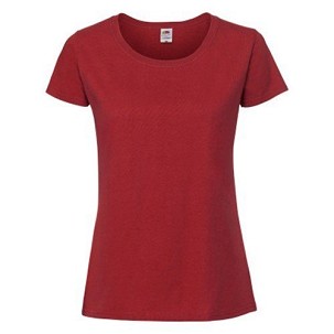 Fruit of the Loom, Ladies Iconic Ringspun Premium T, women's T-shirt, red, XS