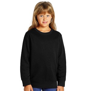 SPRING KID, kids' sweatshirt, round neck, 280 g/m2, black