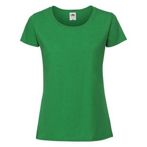 Fruit of the Loom, Ladies Iconic Ringspun Premium T, ženska majica kratkih rukava, kelly zelena, 2XL