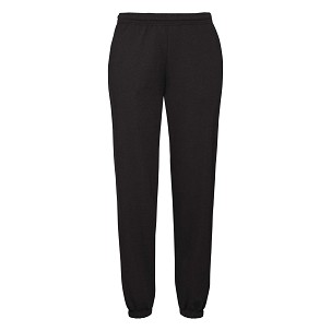 Fruit Of The Loom, Classic Elasticated Cuff Jog Pants, trenerka sa ranflom na nogavicama, crna, XL