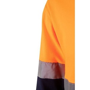 VL PLUTO LARGE. Two-tone piqué polo shirt (150g/m²) with long sleeves, in cotton (55%) and polyester (45%)