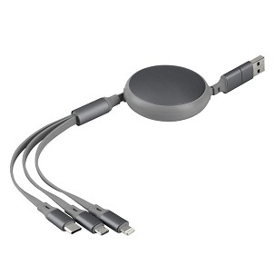 KEPLER 6IN1, usb type-c charging and data cable, 6 in 1, 60w, dark gray