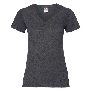Fruit of the Loom, Ladies Valueweight V-Neck T, Women's V-neck T-shirt, Dark Tee, 2XL