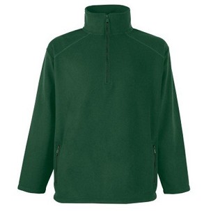 Fruit of the Loom, Half Zip Fleece, Men's Half-Button Hoodie, Forest Green, L