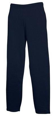 Fruit of the Loom, Classic Open Hem Jog Pants, Flat Tracksuit, Dark Weight, 2XL
