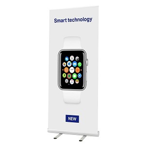 ROLL UP 100, aluminium roll up banner, 100 cm, silver