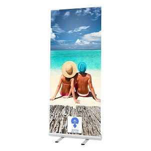 ROLL UP 85, aluminium roll up banner, 85 cm, silver