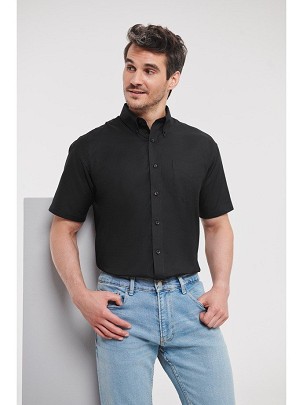 RUSSELL Men's Short Sleeve Shirt EASY CARE OXFORD