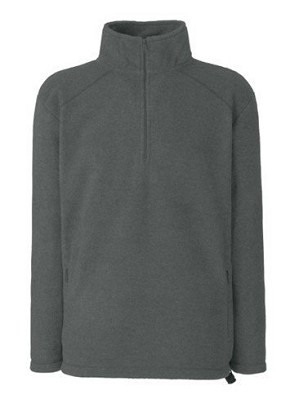 Fruit of the Loom, Half Zip Fleece, Men's Half-Button Hoodie, Smoke, 2XL
