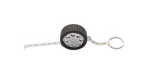 Wheel keyring with tape measure