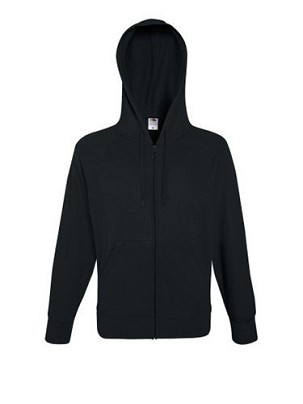 Fruit of the Loom, Lightweight Hooded Sweat Jacket, muški duks sa kapuljačom, crna , 2XL