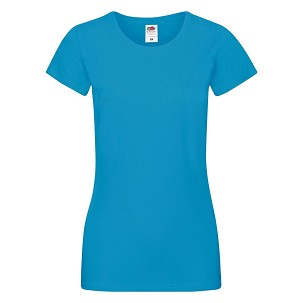 Fruit of the Loom, Ladies Sofspun, women's T-shirt, azure blue, 2XL