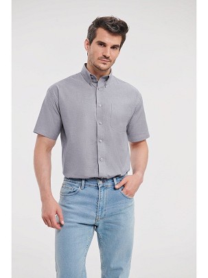 RUSSELL Men's Short Sleeve Shirt EASY CARE OXFORD