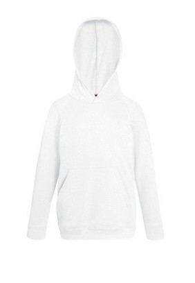 Fruit of the Loom, Kids Lightweight Hooded Sweat, children's hooded sweatshirt, white, 3-4