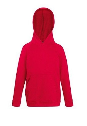 Fruit of the Loom, Kids Lightweight Hooded Sweat, dečija dukserica sa kapuljačom, crvena, 9-11