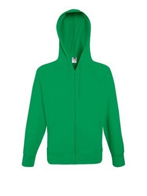 Fruit of the Loom, Lightweight Hooded Sweat Jacket, muški duks sa kapuljačom, kelly zelena, 2XL