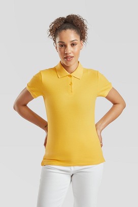 Fruit of the Loom, Ladies Premium Polo, Women's Premium Polo Shirt, Sunflower Yellow, XS