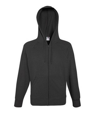 Fruit of the Loom, Lightweight Hooded Sweat Jacket, Hooded Men's Hoodie, Light Graphite, M