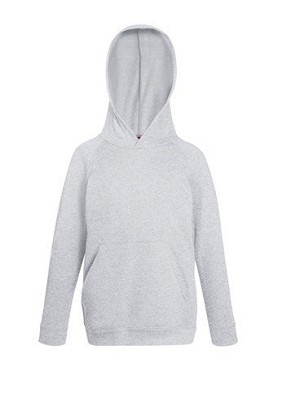 Fruit of the Loom, Kids Lightweight Hooded Sweat, Children's Hooded Sweatshirt, Ash Gray, 9-11