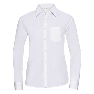 RUSSELL Women's Long Sleeved POLYCOTTON EASY CARE POPLIN Shirt