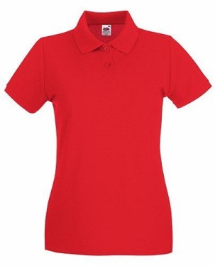 Fruit of the Loom, Ladies Premium Polo, women's premium polo shirt, red, M