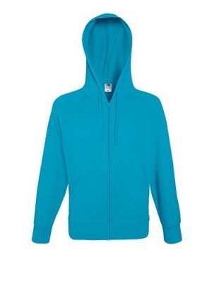 Fruit of the Loom, Lightweight Hooded Sweat Jacket, men's hooded sweatshirt, azure blue, L