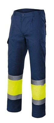 Velilla ATHENA. Dvobojne pantalone od kepera (210g/m²), sa postavom, sa više džepova, od pamuka (20%) i poliestera (80%)