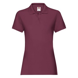 Fruit of the Loom, Ladies Premium Polo, ženska premium polo majica,burgundi , L