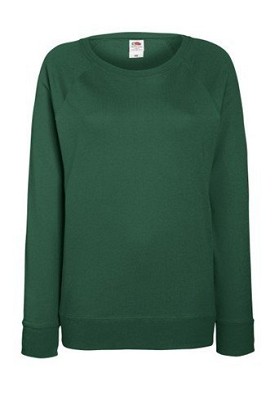 Fruit of the Loom, Ladies Raglan Sweat, Women's Classic Hoodie, Forest Green, XS
