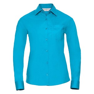 RUSSELL Women's Long Sleeved POLYCOTTON EASY CARE POPLIN Shirt
