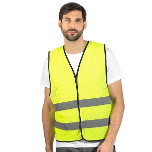 GLOW MESH, safety vest, neon yellow