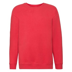 Fruit of the Loom, Kids Premium Set-in Sweat, Lightweight Children's Sweatshirt, Red, 12-13