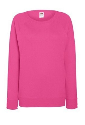 Fruit of the Loom, Ladies Raglan Sweat, women's classic sweatshirt, fuchsia, 2XL