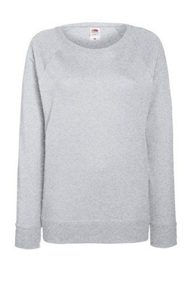 Fruit of the Loom, Ladies  Lightweight Raglan Sweat, ženski klasični duks, pepeljasto siva, 2XL