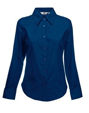 Fruit of the Loom, Ladies LS Oxford Shirt, ženska oxford košulja dugih rukava, teget, 3XL