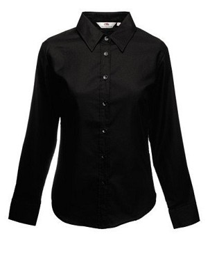 Fruit of the Loom, Ladies LS Oxford Shirt, ženska oxford košulja dugih rukava, crna, L