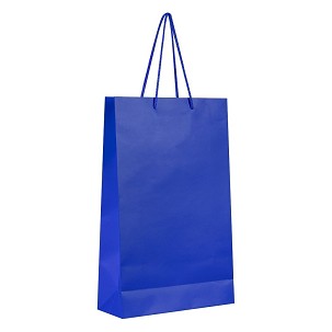 DINA, paper bag, laminated, royal blue