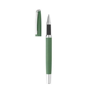 RE-LANDO-SET. Roller and ball pen set with recycled aluminium (100% rAL) body