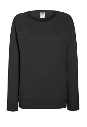 Fruit of the Loom, Ladies  Lightweight Raglan Sweat, ženski klasični duks, svetlo grafit, 2XL